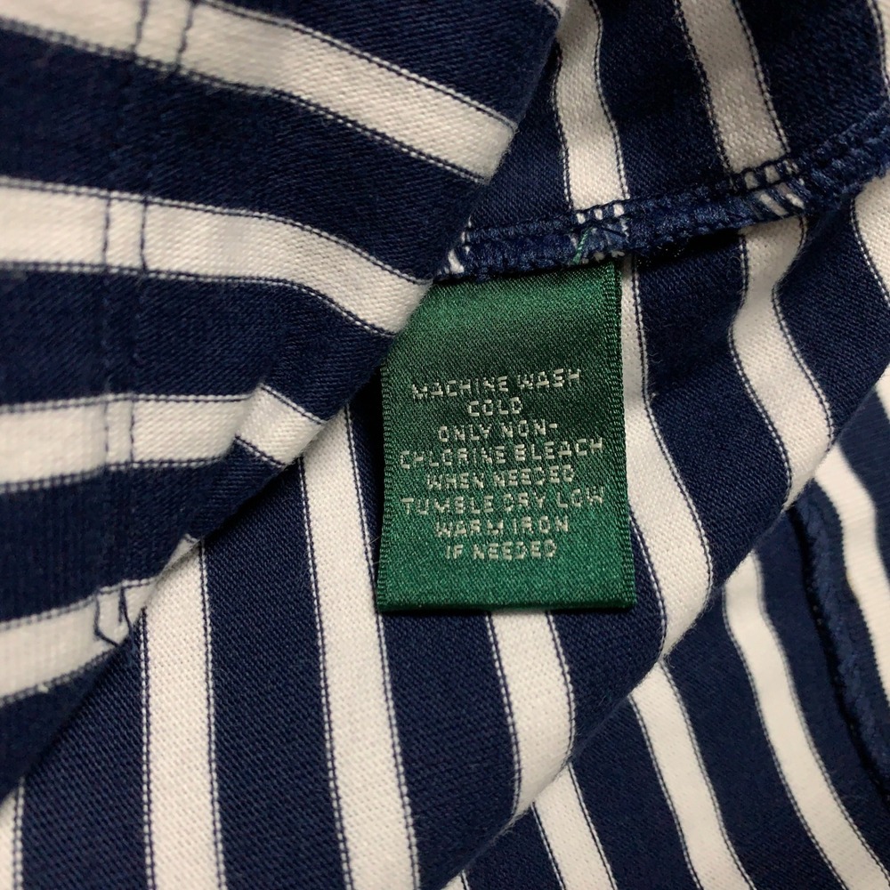 Lauren Ralph Lauren Striped Knit Blazer Womens Medium Navy White Coastal Preppy - Picture 7 of 14